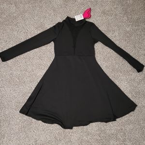 Black Mesh Panel Dress